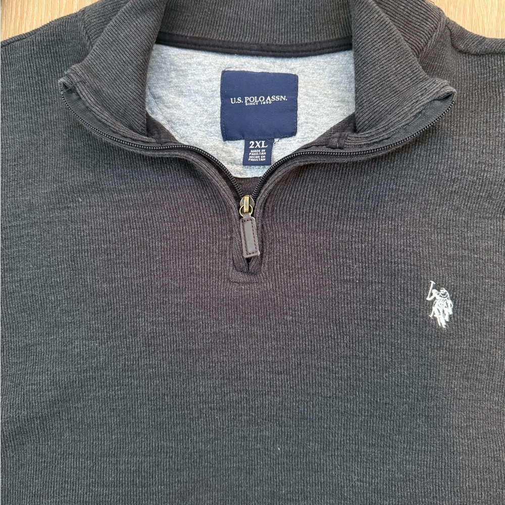 U.S. Polo Assn. Charcoal Quarter-Zip Pullover